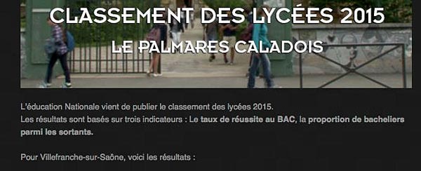 Classement caladois des lycées