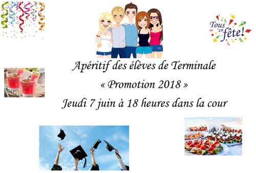 Affiche Promotion 2018 - Apéritif des terminales