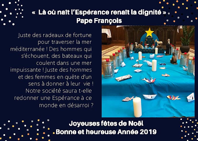 Joyeux Noël 2018 et bonne année 2019 de la part de la Pastorale