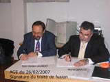 Signature du traité de fusion absorption entre CSND et NDDM - 26/02/2007